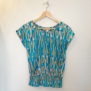 MICHAEL KORS Smocked Hem + Dolman Sleeves Top XS